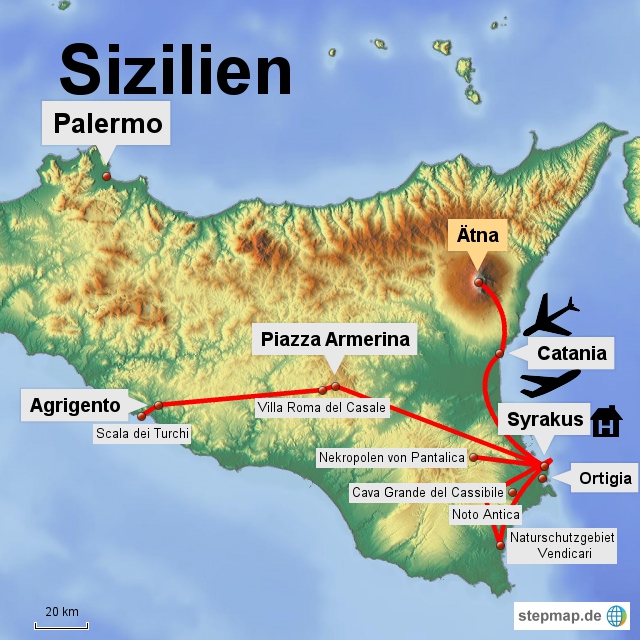 Bild: Karte von Sizilien