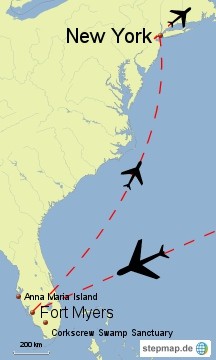 Bild: Karte der 2. Reise nach Florida