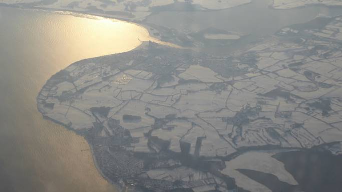 Bild: Foto aus dem Flieger auf den Bodden