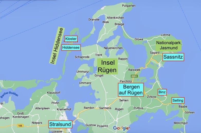 Bild: Kart von der Insel Rügen