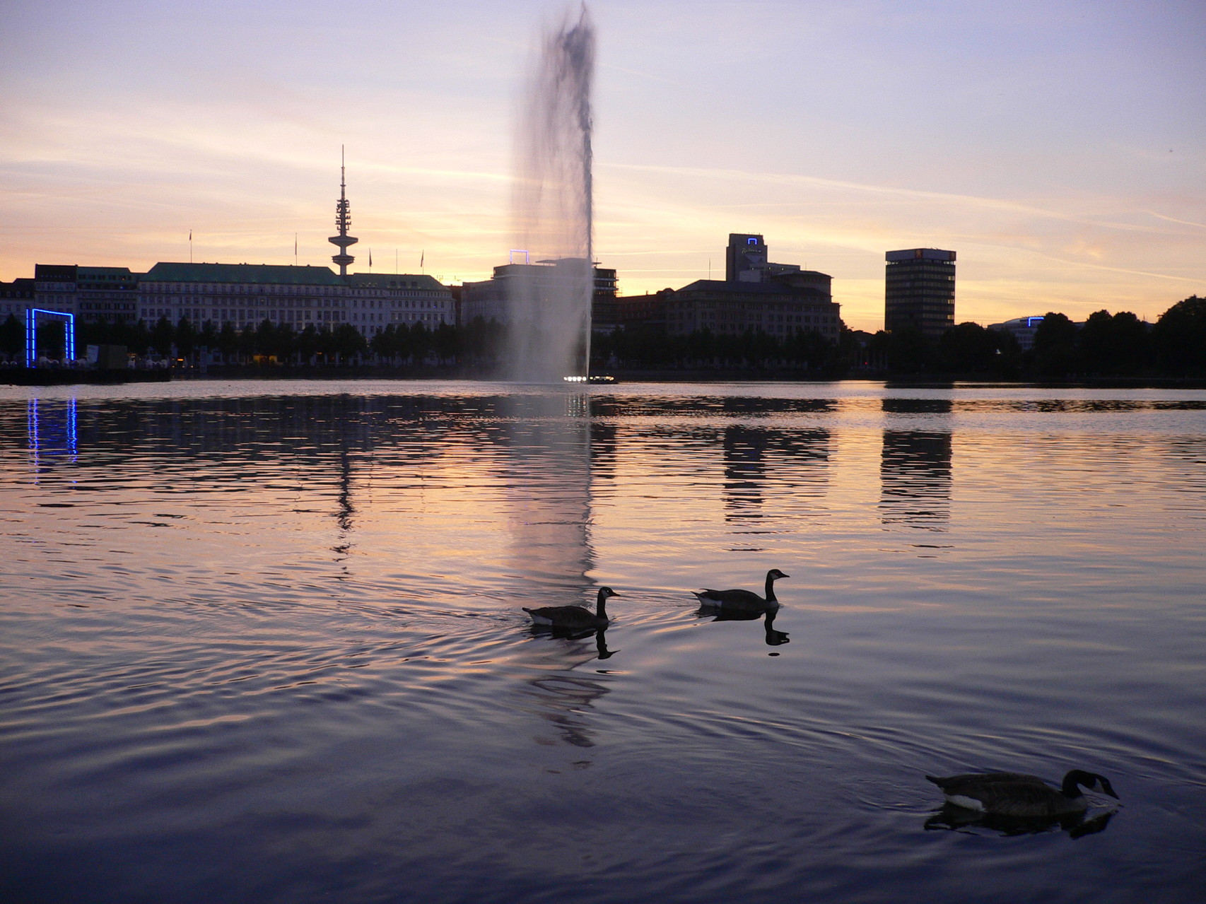 Wasserfontäne auf der Binnenalster