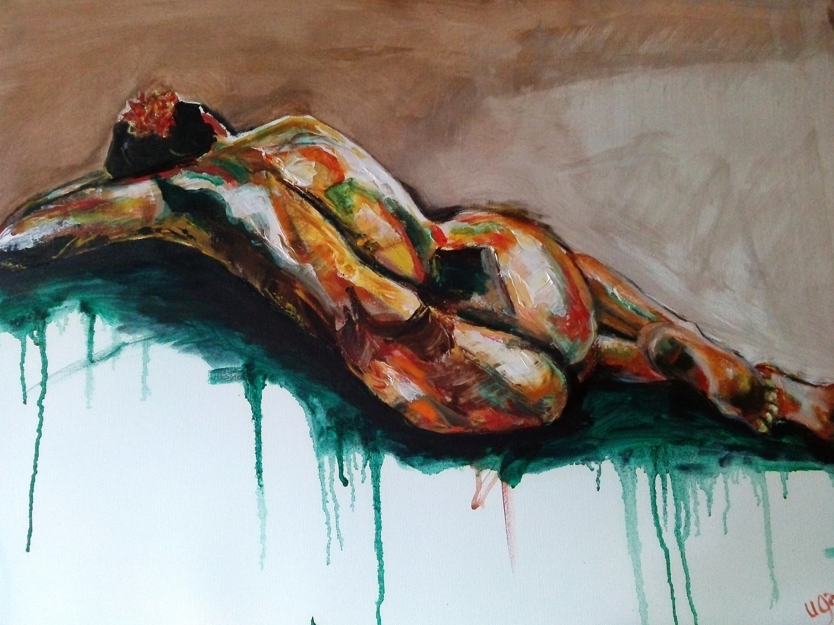 "Akt 1"    Mischtechnik       100 x 100                                       