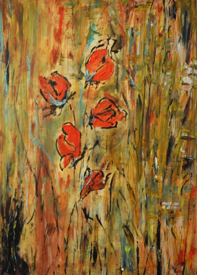 "Juniwiese"    Mischtechnik   80 x 100                                      