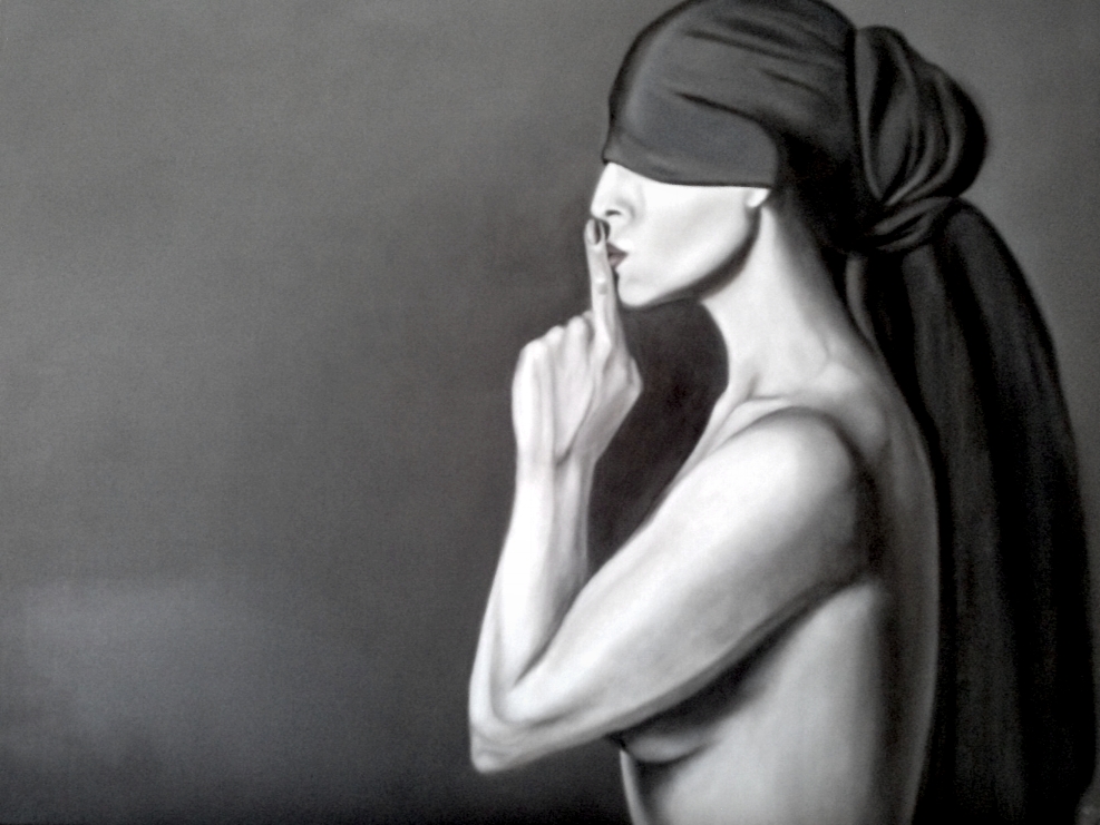"Don't talk"        80 x 100  Öl auf Leinwand                     