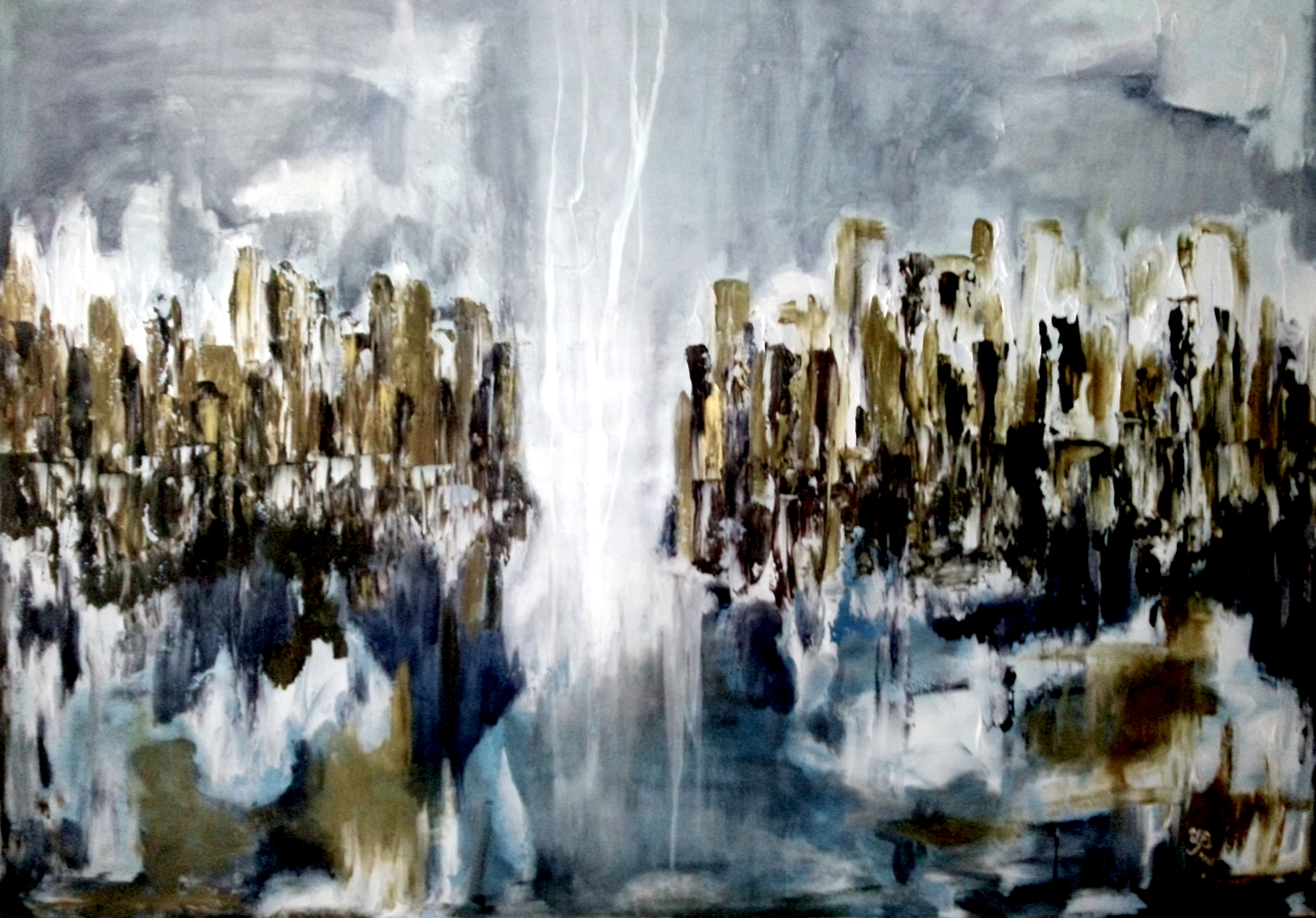 "Blitzkanal"    Mischtechnik       120 x 160    verkauft              