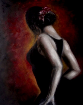 Flamenco 100 x 80    Öl auf Leinwand                              