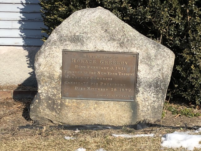Horace Greeley Birthplace Marker