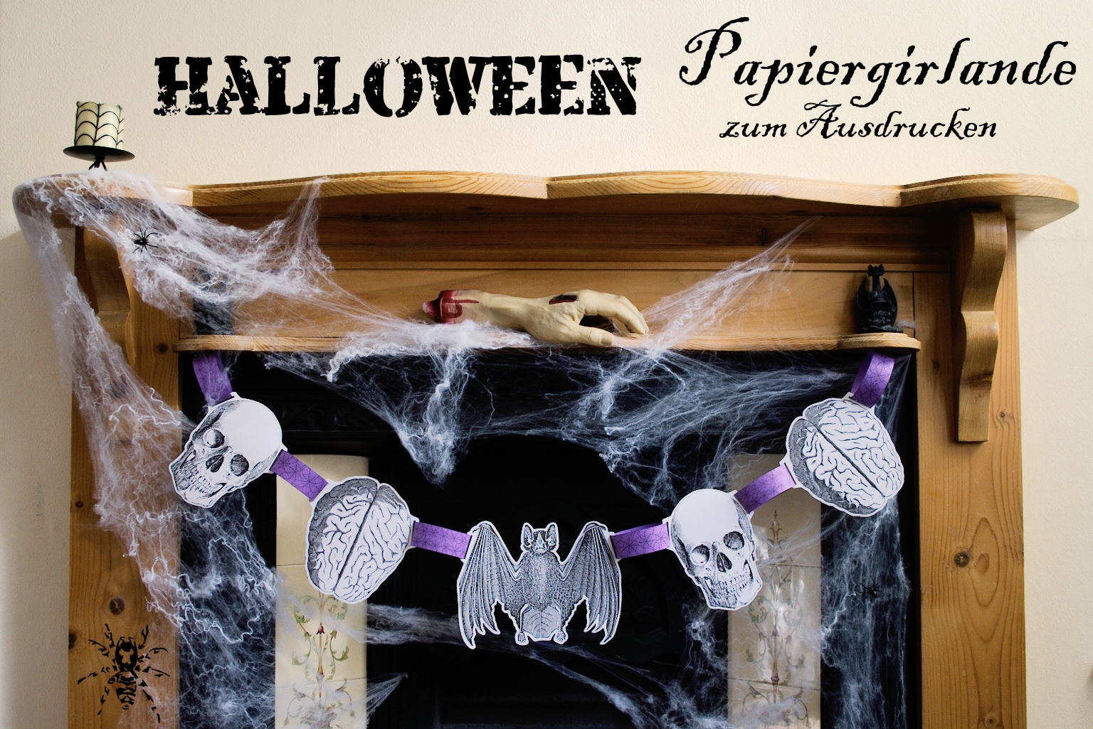 Halloween Papiergirlande (Printable) - Zebraspider DIY ...