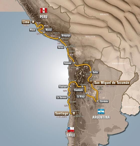 2013 Dakar Rally Race Route