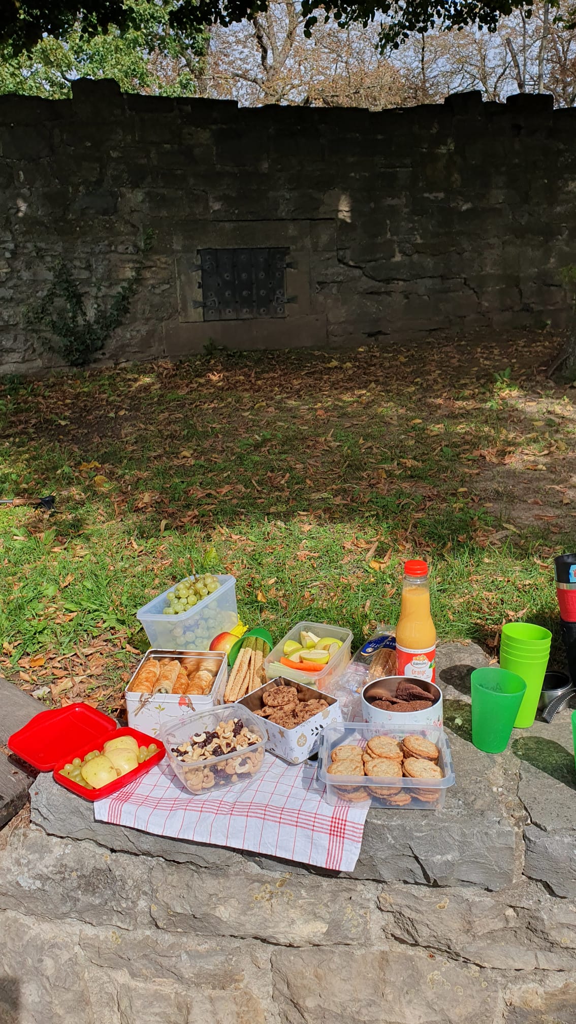 Das "Naturpfadteam" auf dem Pfad, Picknickpause; Foto Yvonne Roscher