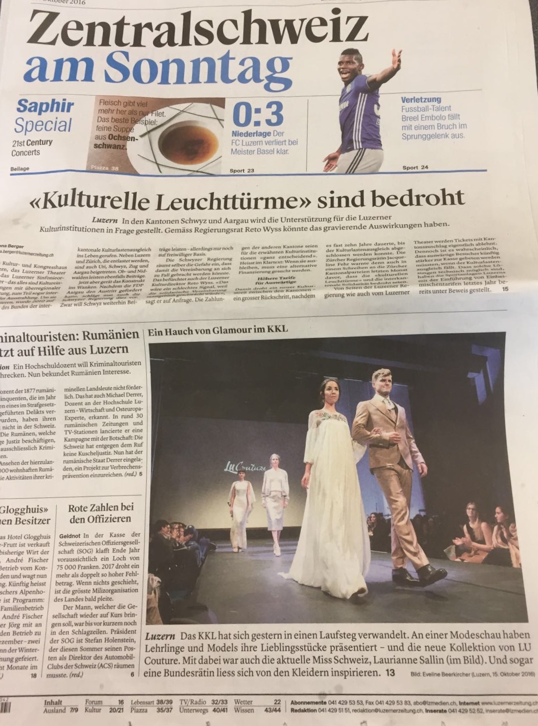 Luzerner Zeitung Lu Couture Model Thomas Odermatt