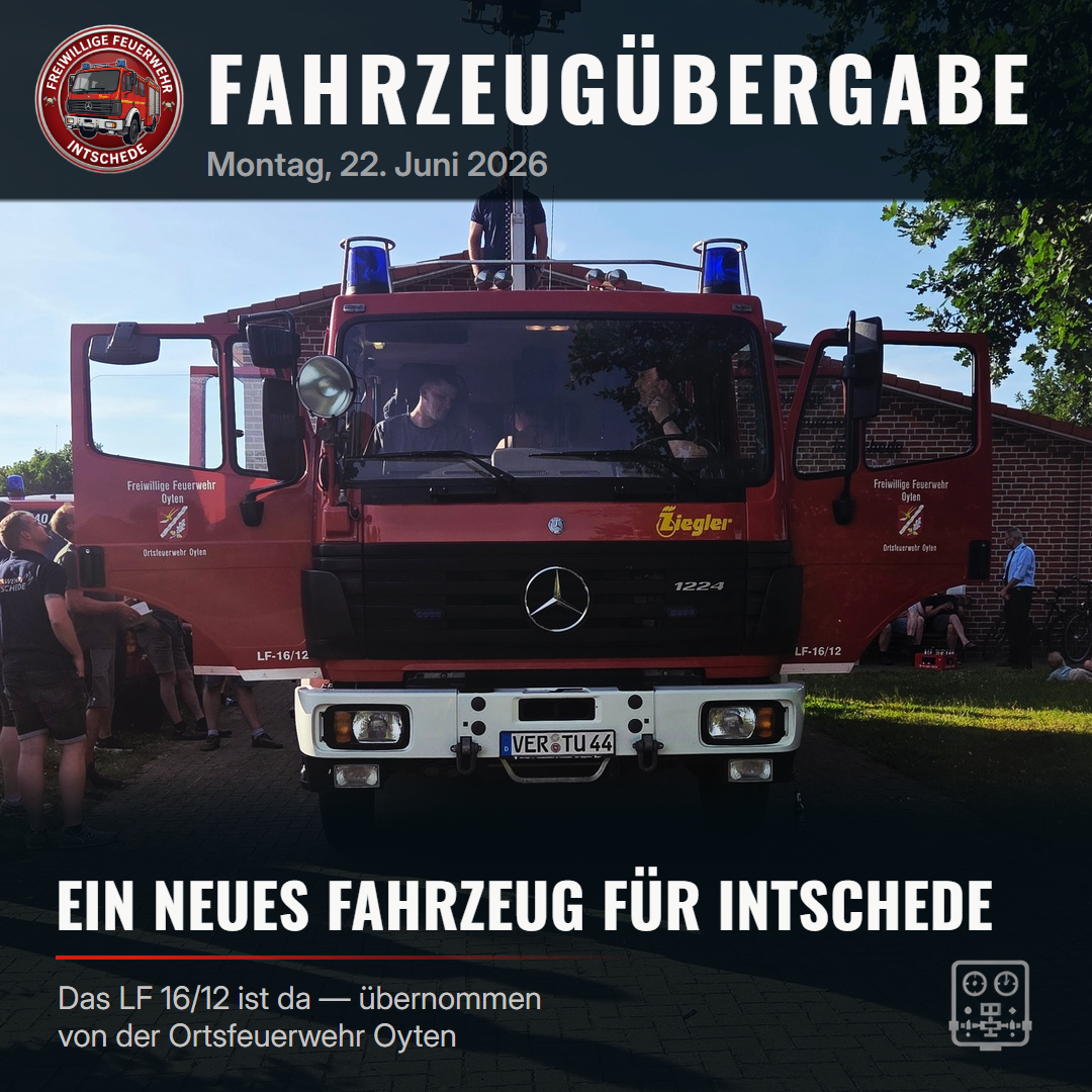 Neues Einsatzfahrzeug: LF 16/12 für die Feuerwehr Intschede