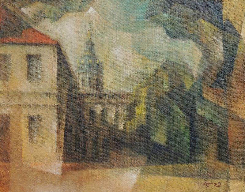 WV 1321, Schloss Charlottenburg, Berlin, 2020, 24x30cm, Öl auf Leinwand