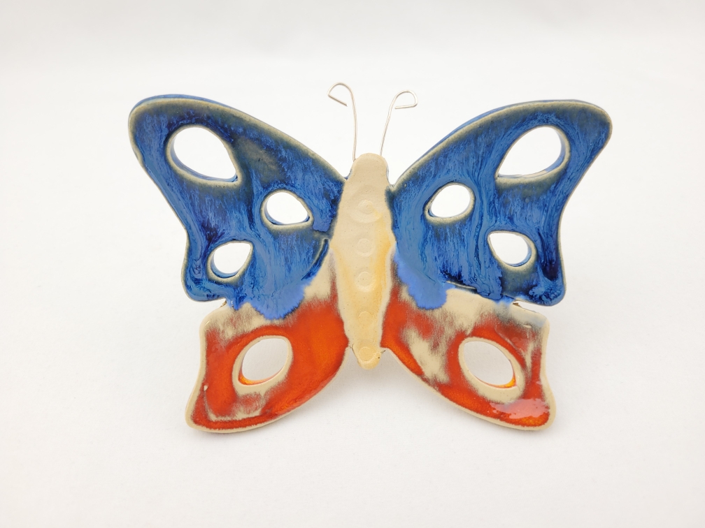 K, aqua/orange-gescheckt