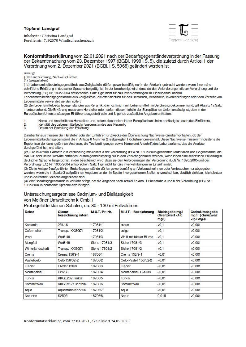 Konformitätserklärung