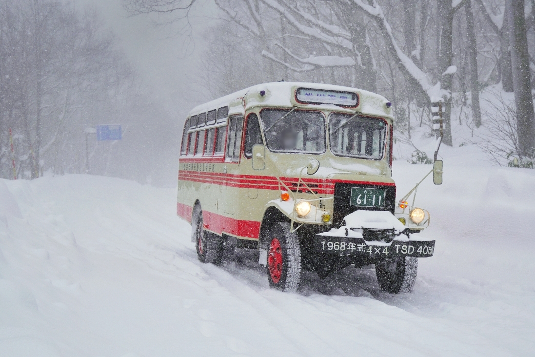 フカフカの新雪が降り積もる松川温泉