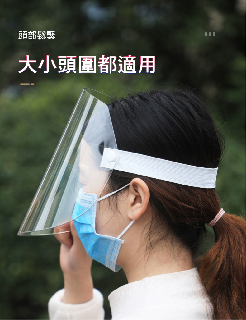 全臉防飛沫透明防護面罩-12入組(防疫必備)
