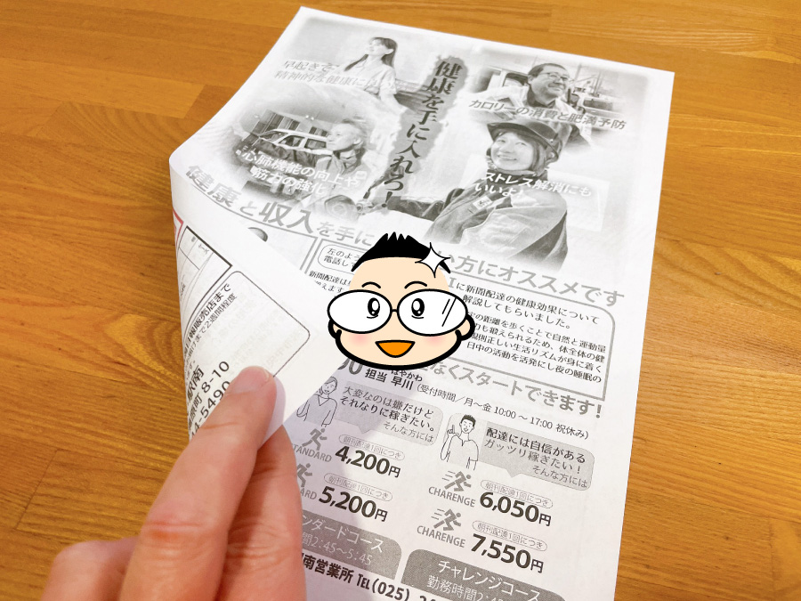 【両Ａ面チラシ実例】求人案内の裏面
