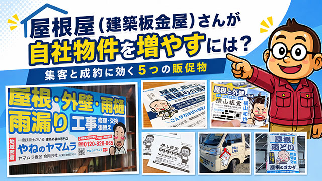 屋根屋（建築板金屋）さんが自社物件を増やすには？集客と成約に効く５つの販促物