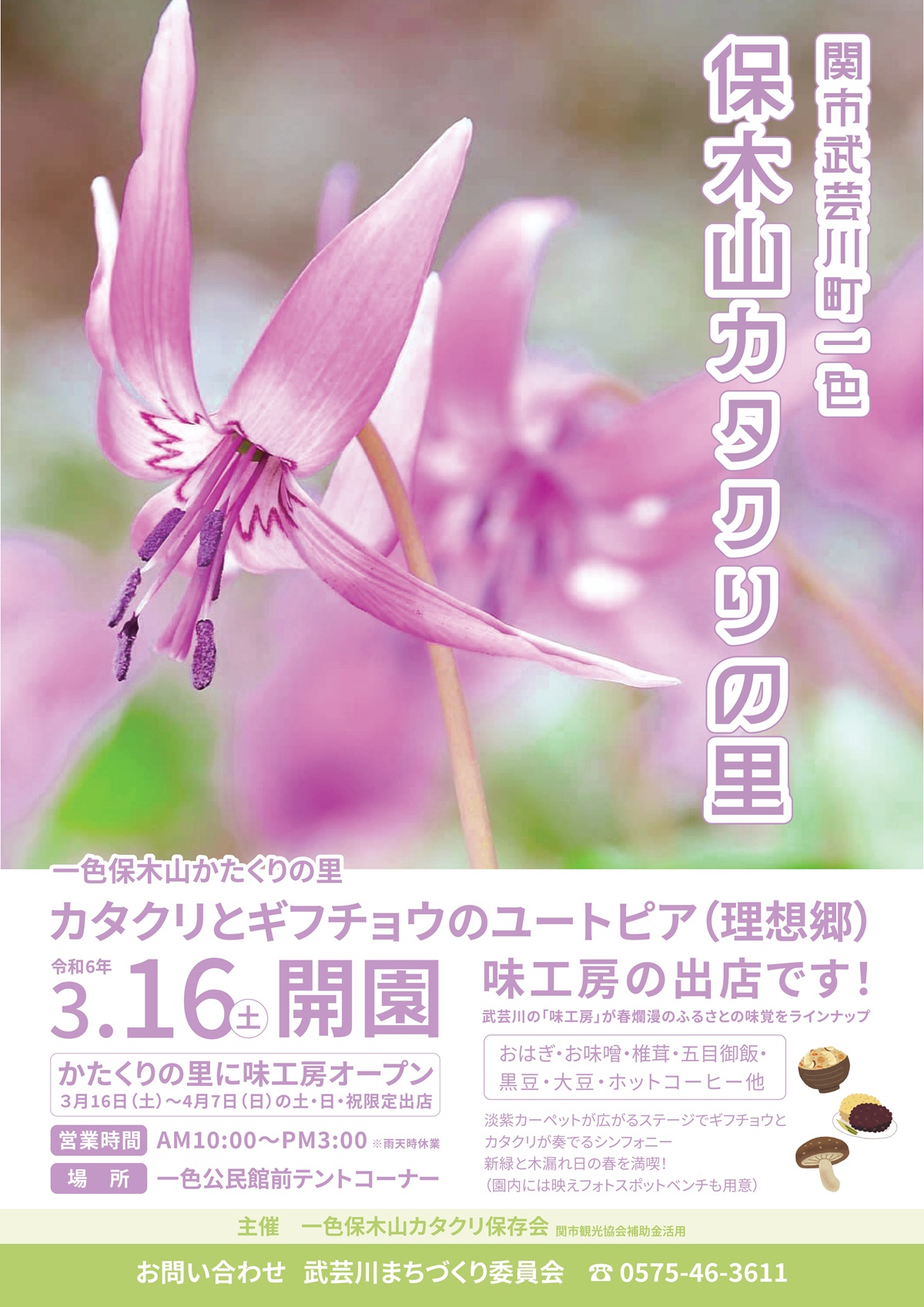 開花情報】関市武芸川町一色保木山カタクリの里 - 岐阜県関市武芸川町