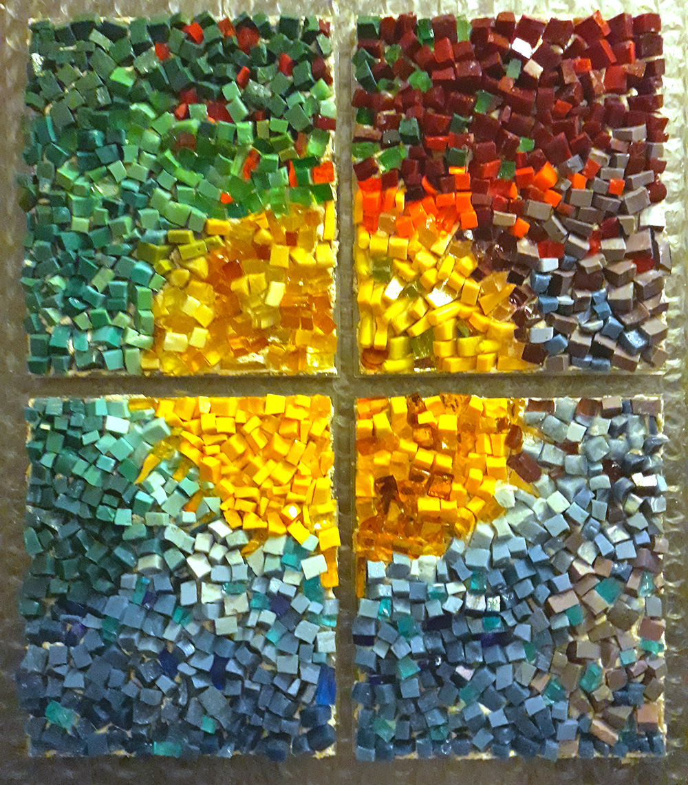 modernes Mosaik, Murano-Glas, 22x20