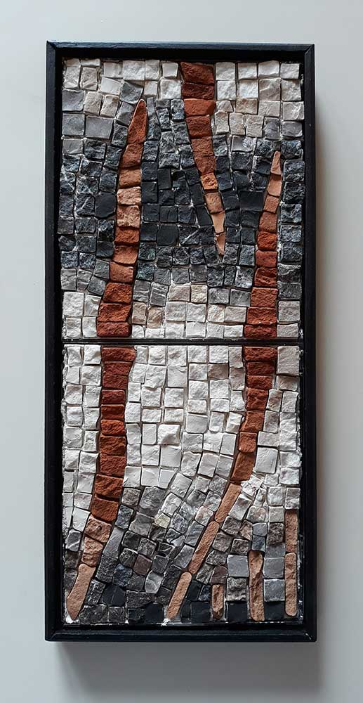 modernes Mosaik, Marmor, Sandstein, Ton, 10x20