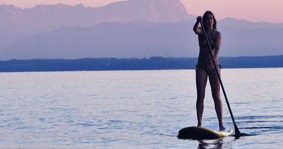 Standup Paddle Boards are available at Steg1. Just a 5 minute walk away.