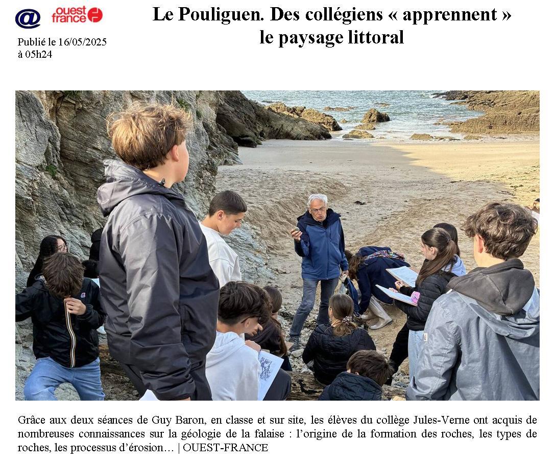 Le Pouliguen. Des collégiens « apprennent »                      le paysage littoral