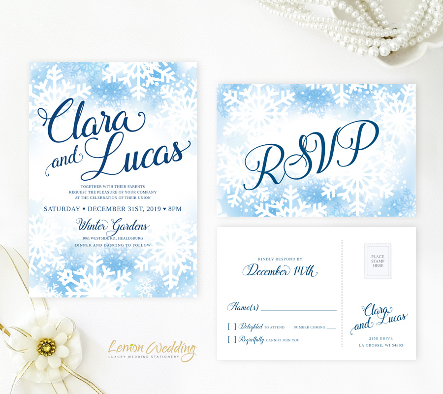 Winter Wedding Invitations Lemonwedding