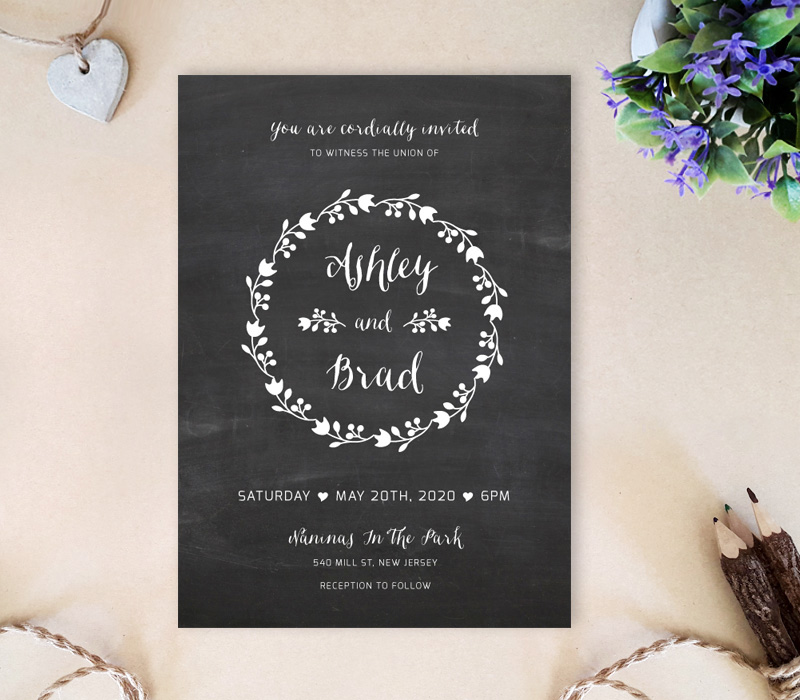 Chalkboard Wedding Invitations LemonWedding