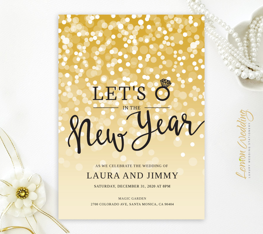 New year's wedding invitations LemonWedding