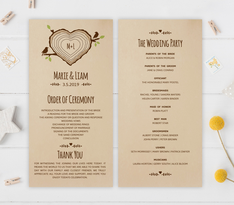Country Wedding Programs Lemonwedding