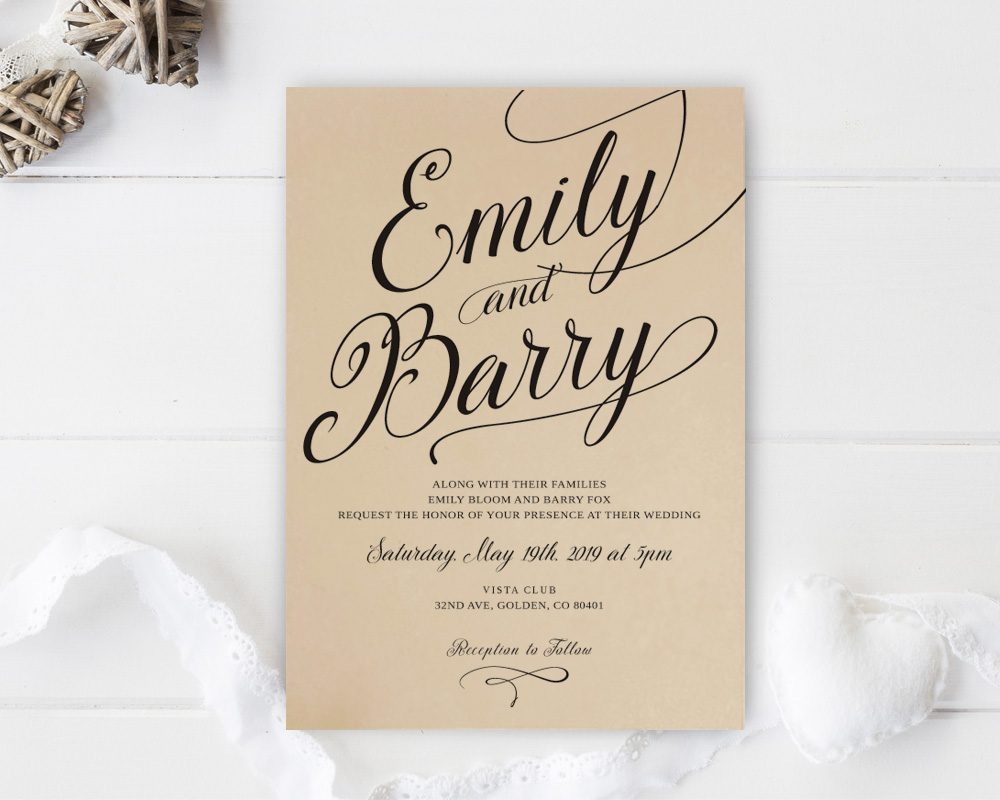 Kraft Paper Wedding Invitations - LemonWedding