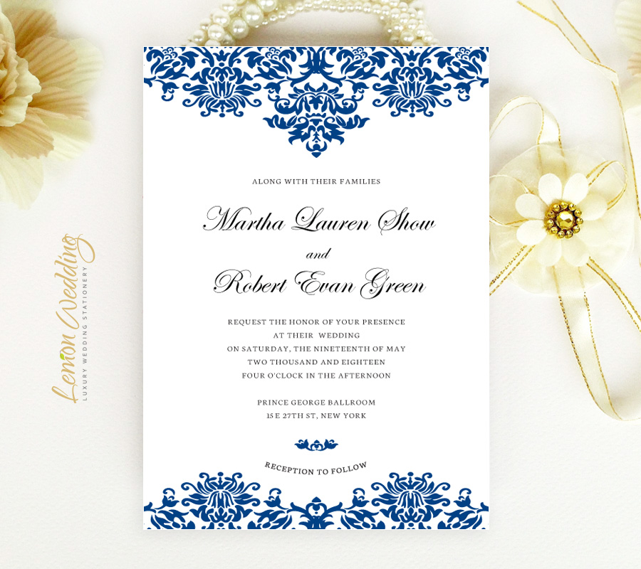 Royal Blue Wedding Invitations - LemonWedding