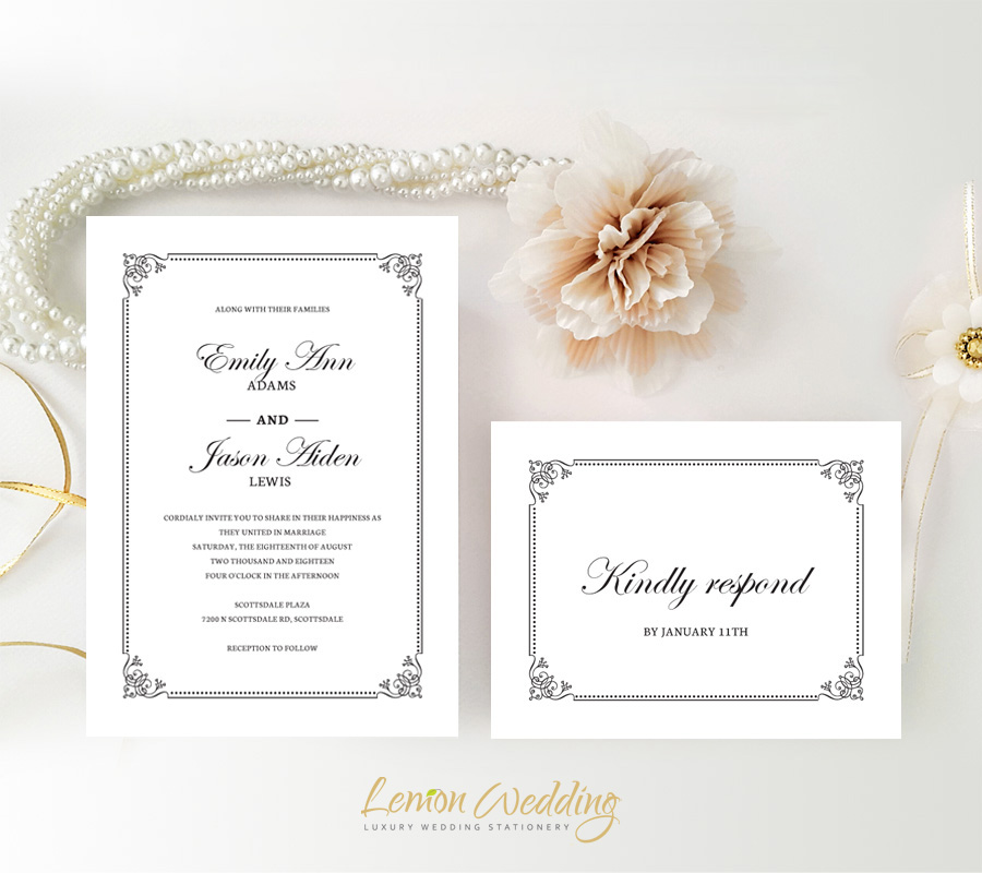 Traditional Wedding Invitations Lemonwedding