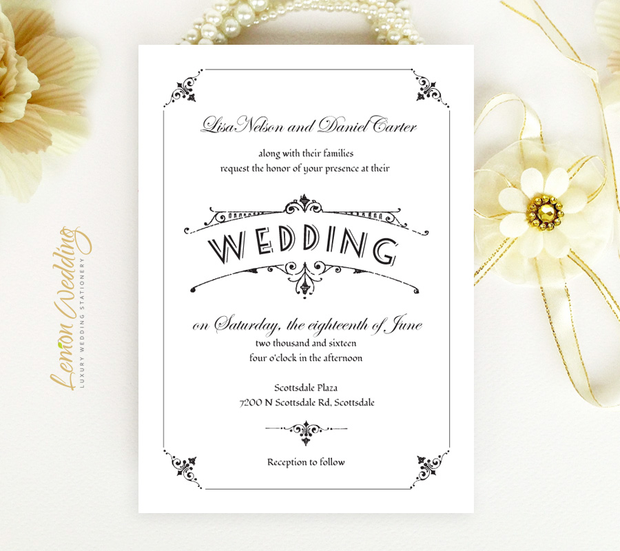 Simple Wedding Invitation Sets - LemonWedding