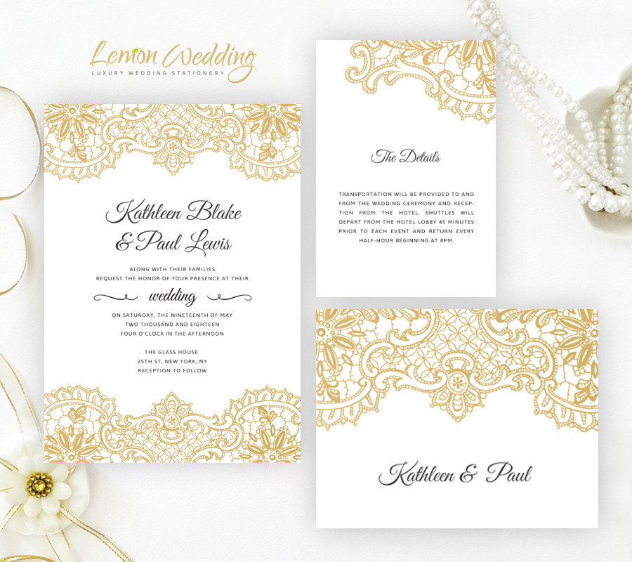 Lace Wedding Invitations - LemonWedding