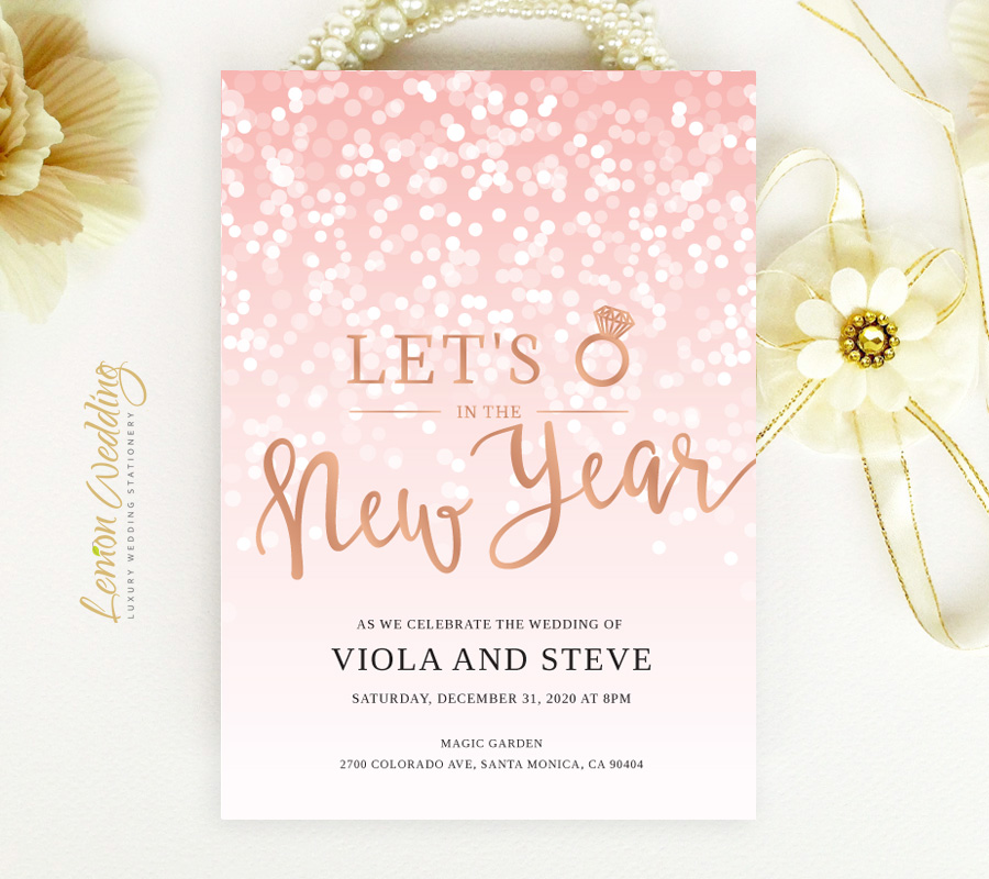 New Year's Eve Wedding invitations LemonWedding