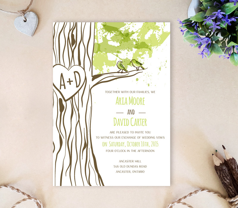 Love Birds Wedding Invitations Lemonwedding