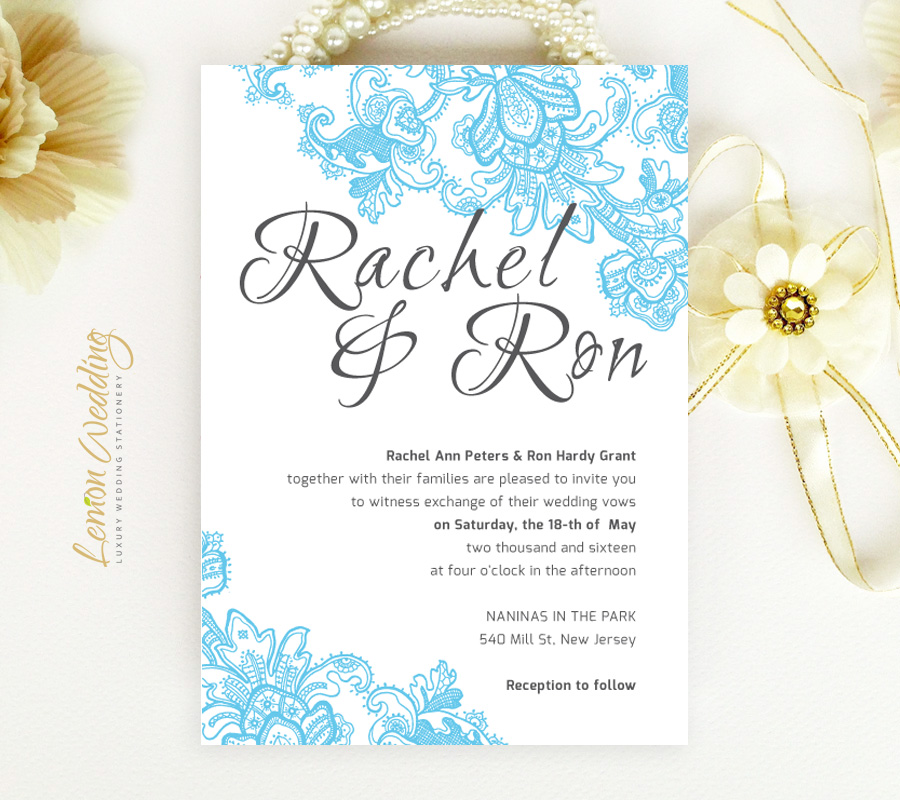 17 best images about blue wedding invitations on pinterest Blue Lace Wedding Invitations - LemonWedding