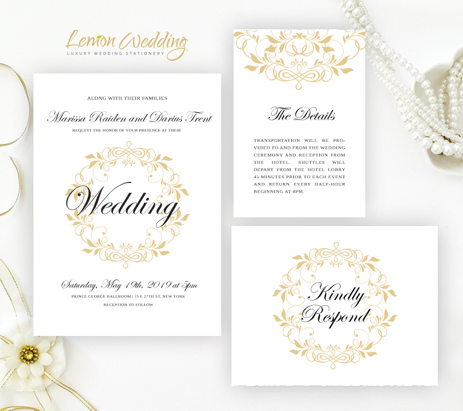 Traditional Wedding Invitations - LemonWedding