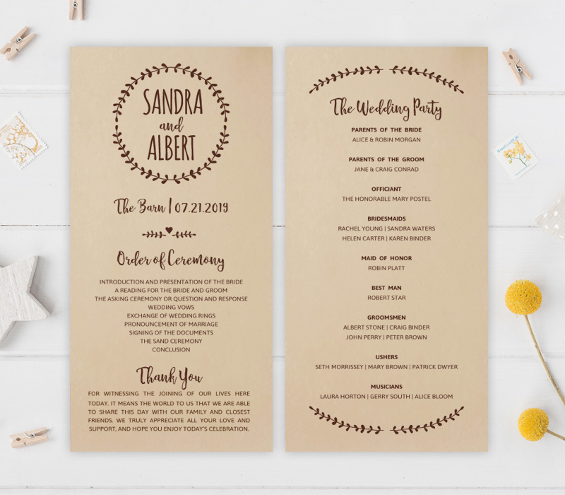 Rustic Wedding Programs Lemonwedding