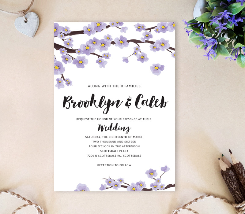 Rustic tree wedding invitation with twine Tree Wedding Invitations - LemonWedding