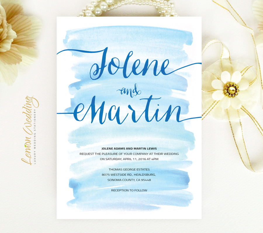 Watercolor Wedding Invitations LemonWedding