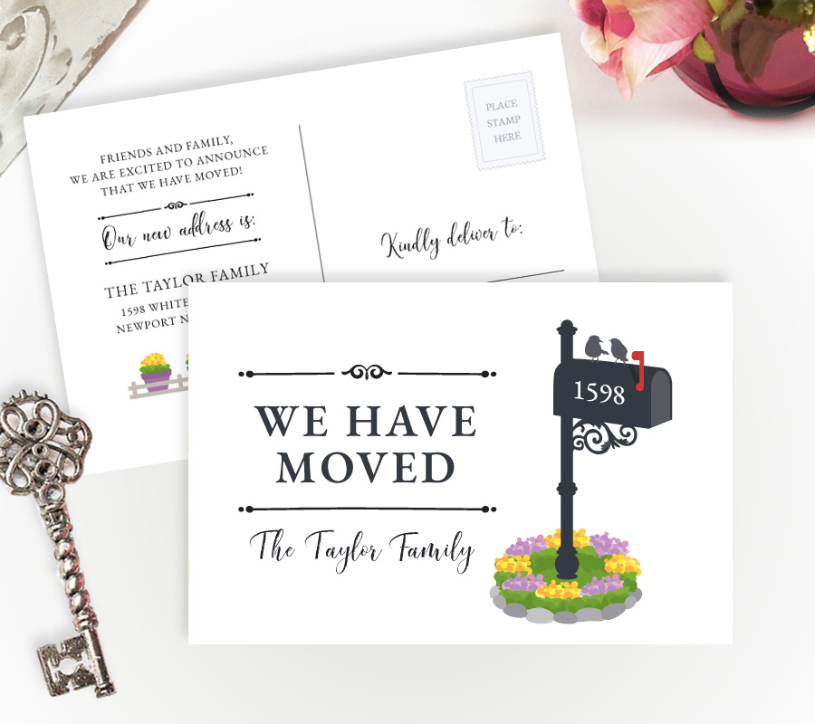 Mailbox We Have Moved Cards Lemonwedding We have been in our new home for just over two months now, and all that time i have been trying to come up with a cute but inexpensive way to announce our new address and phone number to our friends and family. mailbox we have moved cards