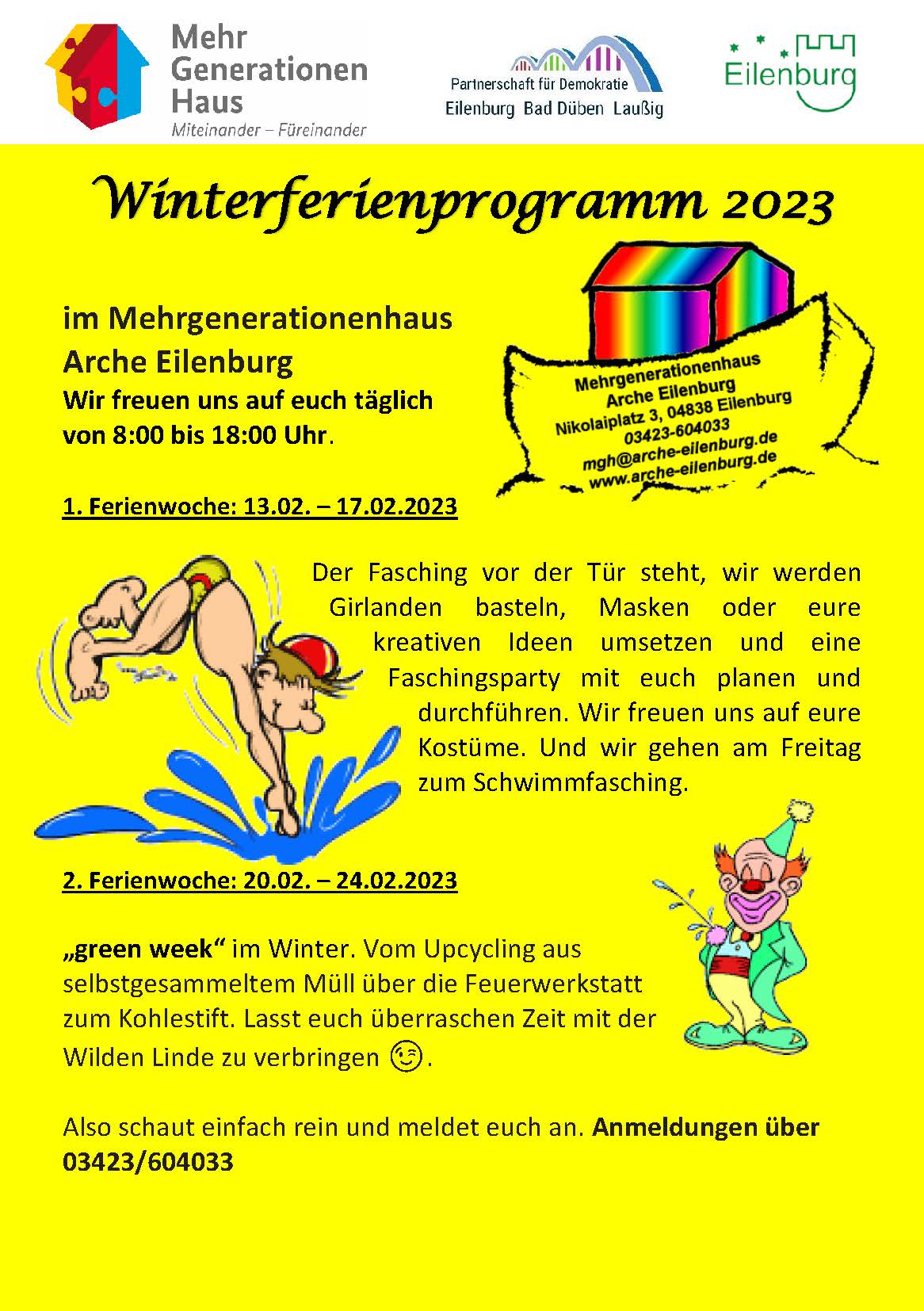Winterferien 2023. Wir freuen uns auf euch. - MGH Arche Eilenburg