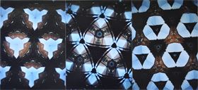 Kaleidoskop-Fotografie (analog) auf Holz "Metamorphose" ca. 18x39 cm