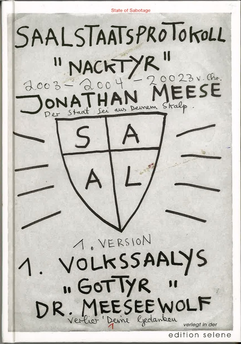 Jonathan Meese Edition Saalstaatsprotokoll artist book edition 2005