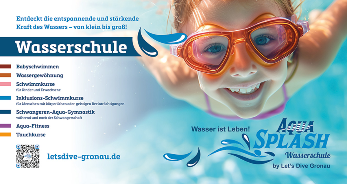 Übersicht aller Schwimmkurse im Aqua Splash Wasserschule by Let's Dive