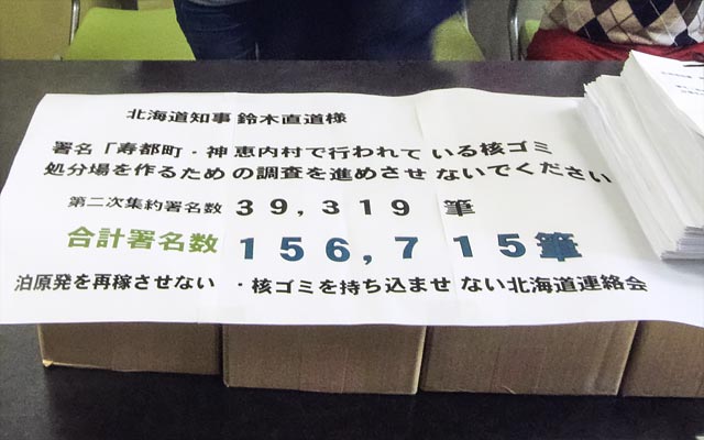 提出された署名の写真